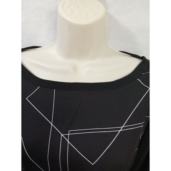 New York‎ & Company medium Black White 3/4 sleeve Boat Neck - Picture 3 of 11